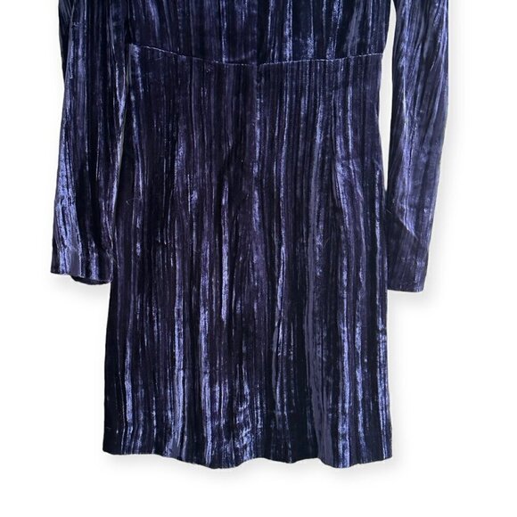 & OTHER STORIES Crushed Velvet Puff Sleeve Mini Dress, Size US0, NWT, Blue - Picture 13 of 16
